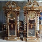 pintu jati blora minimalis Simpan Almari jam ukir jati mewah