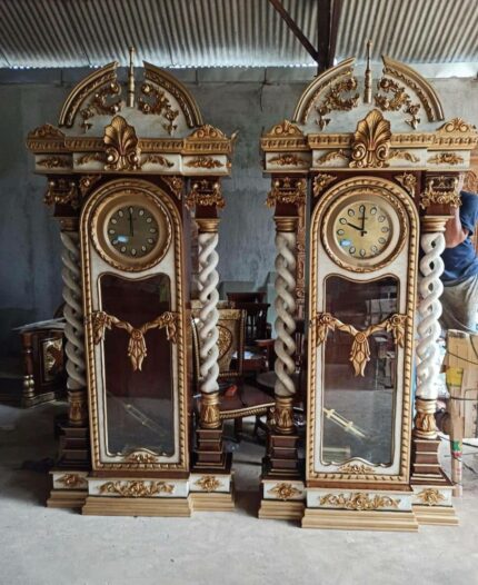 pintu jati blora minimalis Simpan Almari jam ukir jati mewah