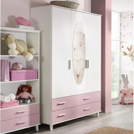 Lemari Pakaian Anak Perempuan 3 Pintu Warna Pink 1 600x600 1 1