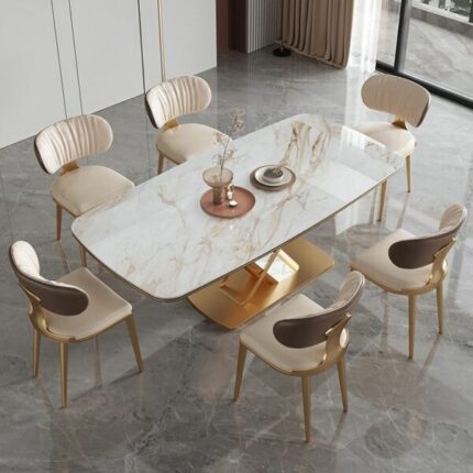 Meja Makan Marmer 6 Kursi Modern Mewah 600x600 1 1