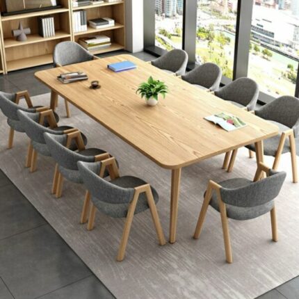 Meja Meeting Minimalis Modern Kayu Jati 10 Kursi 1 600x600 1 1