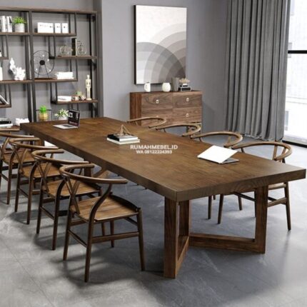 Meja Rapat Minimalis Klasik Full Kayu Jati 8 Kursi 2 600x600 1 1