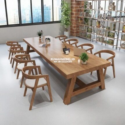 Meja Rapat Minimalis Modern 8 Kursi Warna Coklat 600x600 1 1
