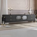 Meja TV Minimalis Modern Warna Hitam 4 Laci 600x600 1 1