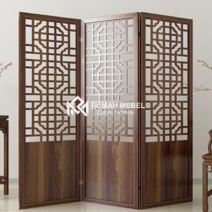 Partisi Ruangan Kayu Jati 3 Panel 600x600 1 1