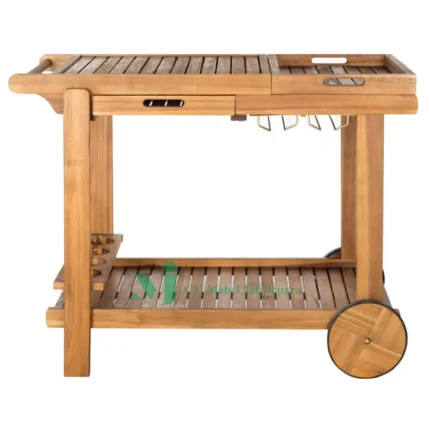 Tea Trolley Jati Premium dengan Desain Elegan