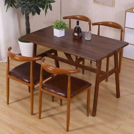 Set Meja Makan Jati Minimalis 4 Kursi