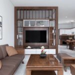 Lemari TV Partisi Minimalis Vestra Grand – Penyekat Ruang TV Mewah