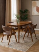 Meja Cafe Jati Minimalis 4 Kursi