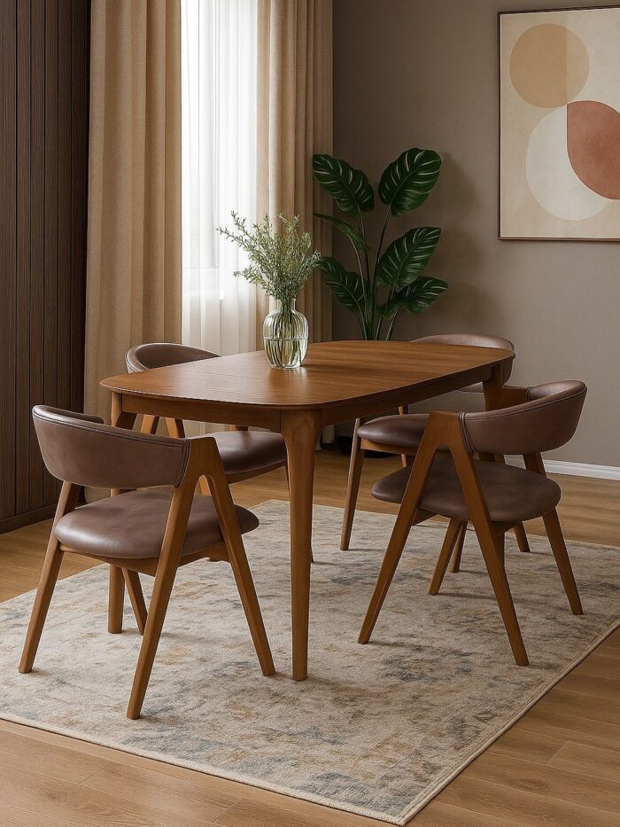 Meja Cafe Jati Minimalis 4 Kursi