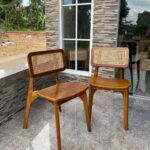 Kursi Cafe Rotan Jati dengan Kombinasi Rotan Alami