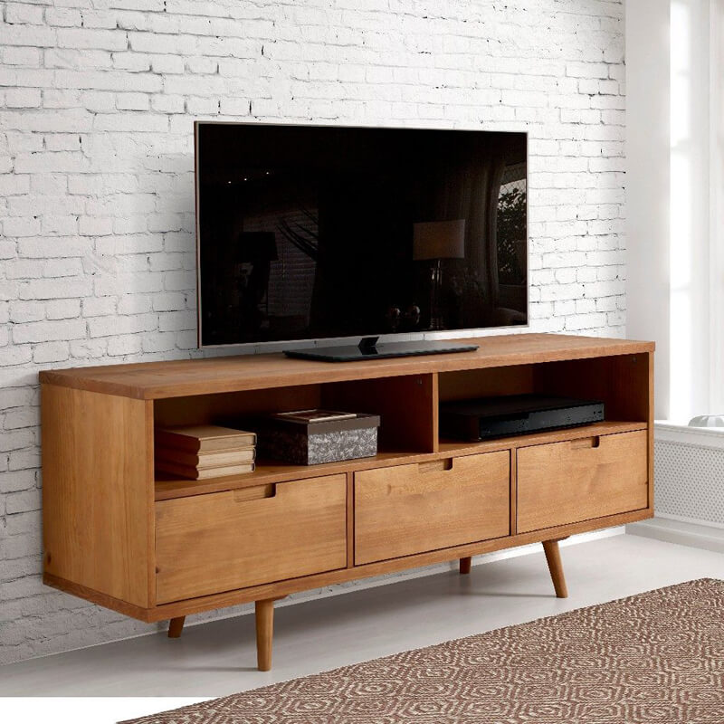 Meja TV Retro Jati Carson Minimalis Style In Natural