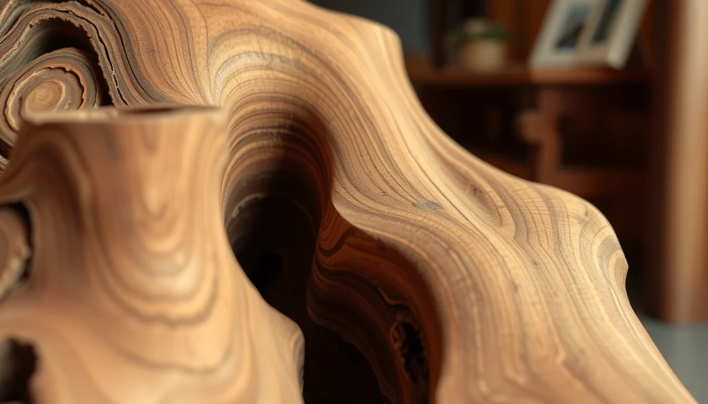 Close-up serat kayu jati dengan finishing natural
