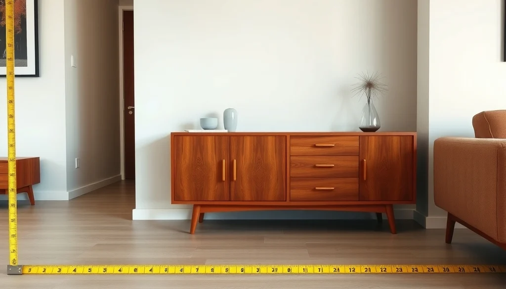Sideboard jati low profile dengan sirkulasi ruang yang cukup