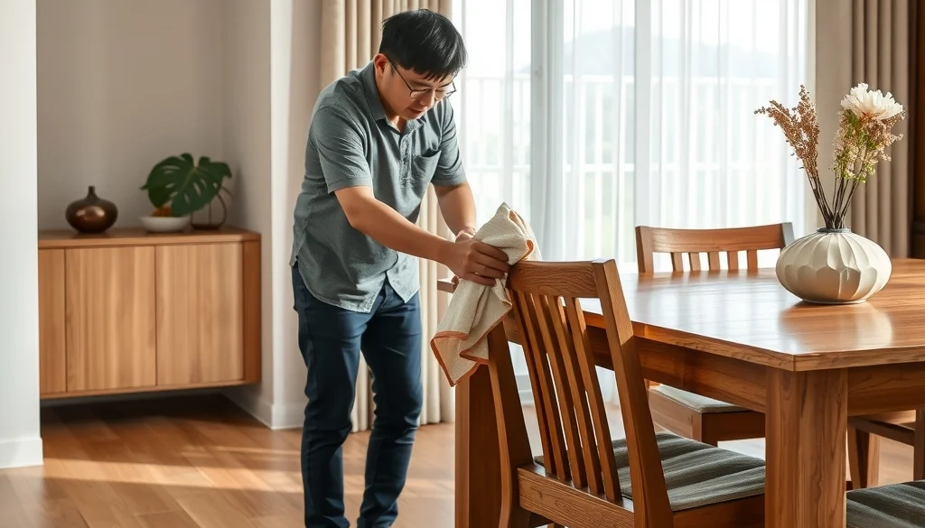 Cara sederhana merawat kursi makan kayu jati dengan kain lembut