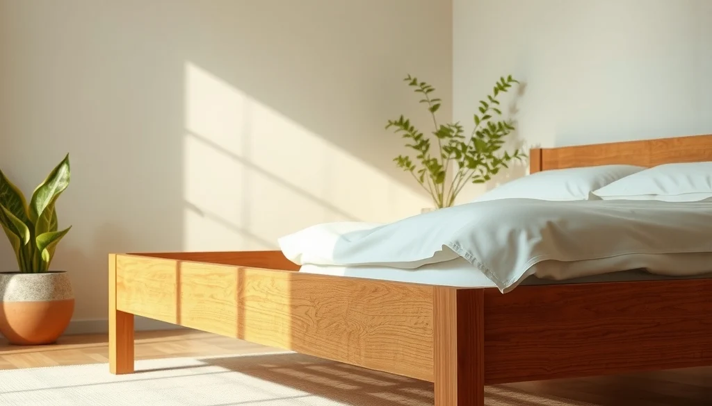 Detail tinggi frame dan celah pembersihan pada tempat tidur jati low profile