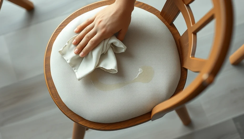 Perawatan dudukan linen pada kursi makan jati curved back dengan kain lembut