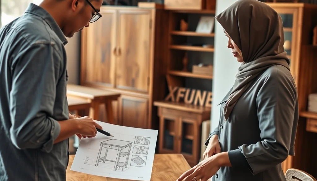 Konsultasi desain dan finishing mebel jati menggunakan sampel kayu