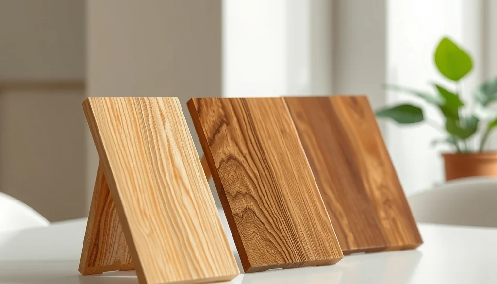 Perbandingan rona finishing kayu di atas permukaan putih