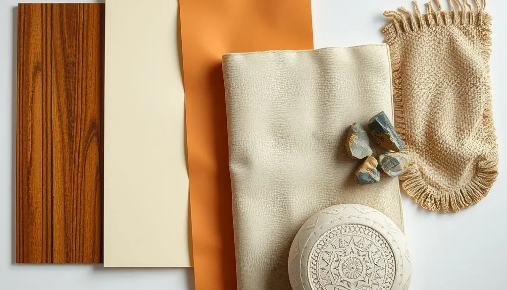 Contoh kombinasi warna krem dan material alami untuk interior modern