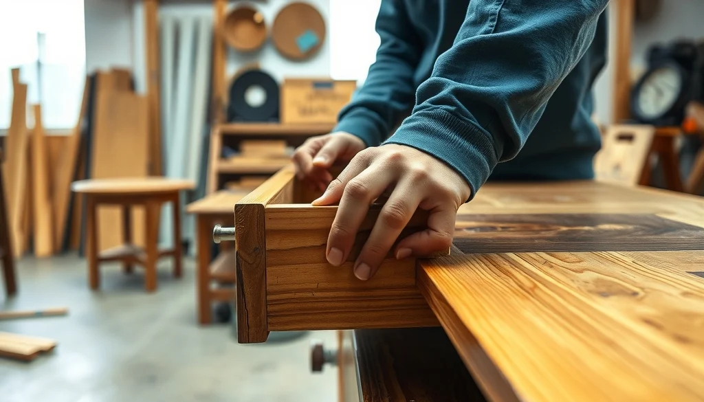 Pemeriksaan sambungan dan finishing pada credenza kayu jati di bengkel